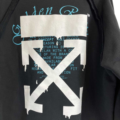 Off White - Dripping Arrows Incompiuto Hoodie - Black Jacket - Size S