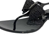 Salvatore Ferragamo - Rubber Strap Black Bow Block Heel Sandals - Size US 6