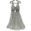 Marchesa Notte - New w/ Tags - Silver Sequined A-Line Dress - Size 2