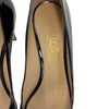 Salvatore Ferragamo - Pola Vera Bow Patent Black Leather Peep Toe Pumps - Size 7