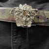 Versace - La Medusa Logo Buckle Barocco Green Leather Belt - 85/34 - NEW
