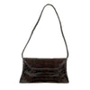 Nancy Gonzalez - Small Crocodile Trapezoid Brown Clutch Envelope Shoulder Bag