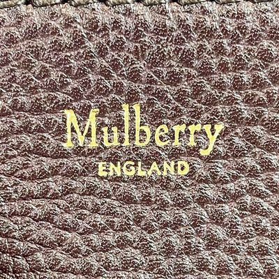 Mulberry - Small Amberley Heavy Grain Maroon / Gold Satchel Crossbody NEW