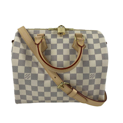 Louis Vuitton - New - Damier Azur Speedy 25 Bandouliere Top Handle Bag w/ Strap