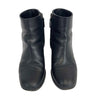 CHANEL - Logo CC Leather Block Heel Boots - Black - 36 / US 6