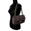 CHANEL - Stitched Leather Burgundy Large Flap CC - Crossbody / Shoulder Bag