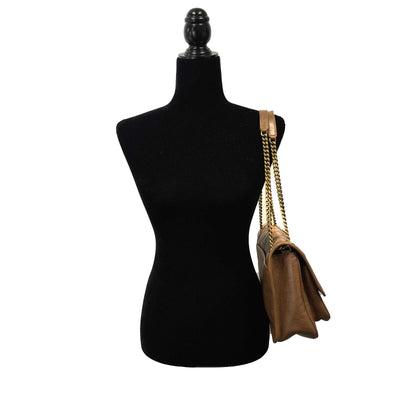 Saint Laurent - YSL Niki Medium Quilted Crinkled Leather Shoulder Bag