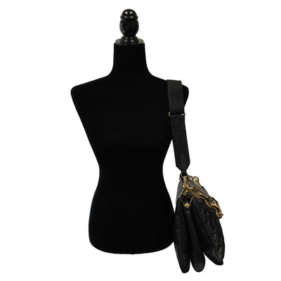 Louis Vuitton - Coussin MM - Black Leather Shoulder Bag w/ 2 Straps FULL KIT