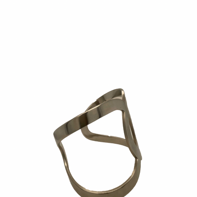 CHANEL - CC Logo Open Cut Out Cuff B17 V - Silver Bracelet