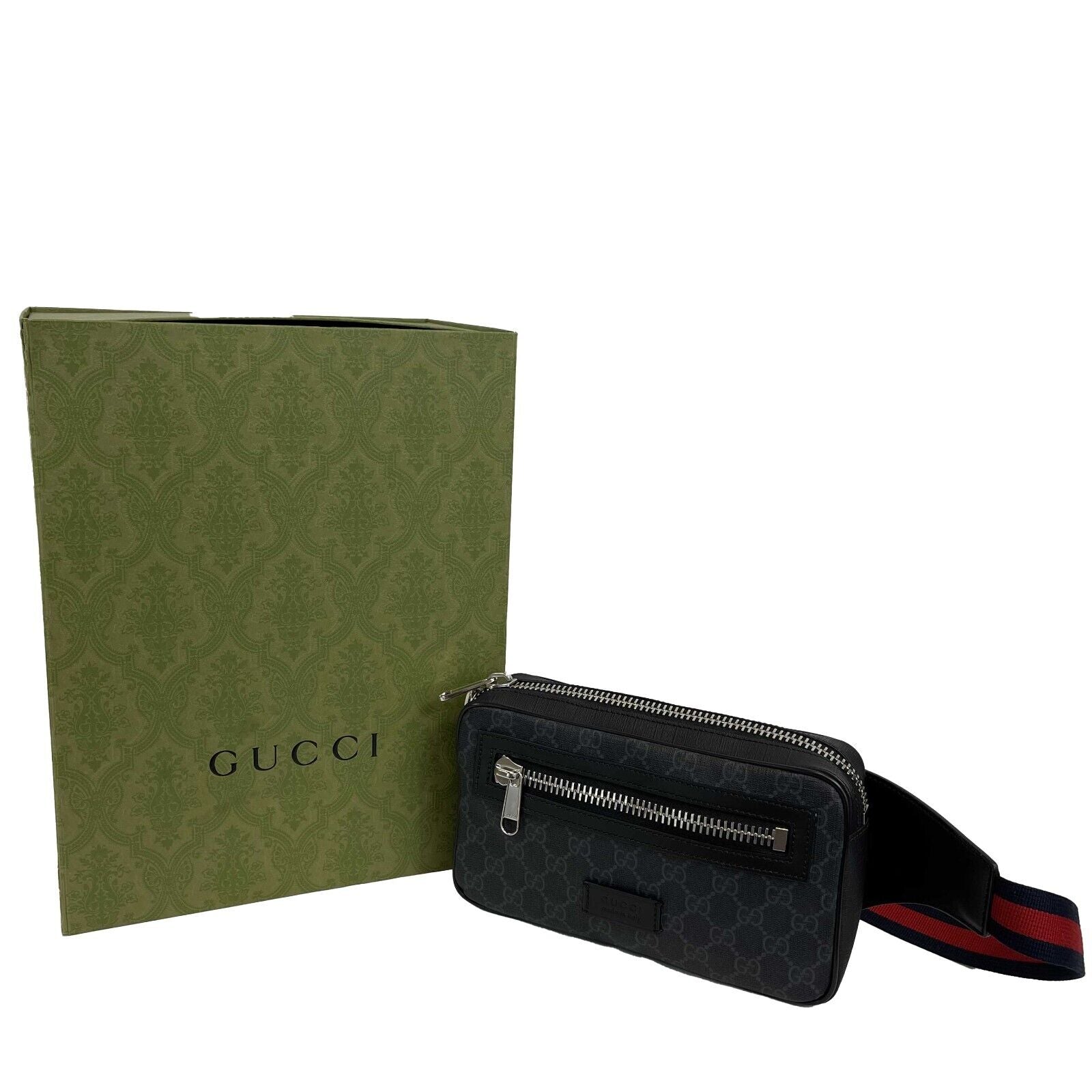 Gucci GG Supreme Monogram Black Wallet/Wristlet