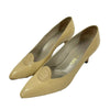 CHANEL - Leather CC Pointed Toe Pumps - Beige - 39 US 9