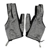 CHANEL - 2008 Act 1 - Black / Metallic Silver Mesh Leather Gloves - 7.5