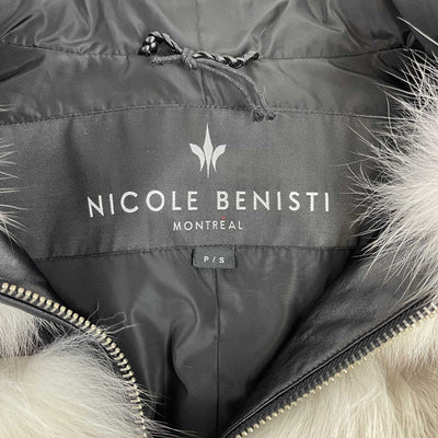 Nicole Benisti - White Cross Fox Fur Vest -White/Light Grey - Size S