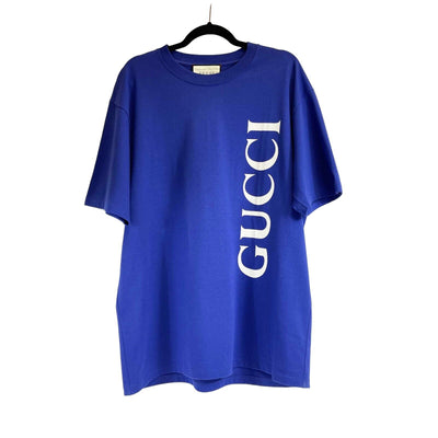 Gucci - Excellent - Men's Logo Print T-shirt - Blue / Purple - Size L