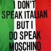 Moschino Multicolor Italian Slogan T-Shirt - Red White Green - IT 48 - US Small