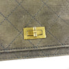 CHANEL - 90s Gray Iridescent Quilted Nubuck Mademoiselle Mini Flap Shoulder Bag