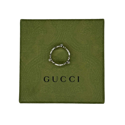 Gucci - Double G Mother of Pearl Ring - Silver - Size 13 US 6.5