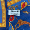 Ferragamo - Excellent - Paisley Oriental Floral Giraffe Deer Scarf - Blue - OS