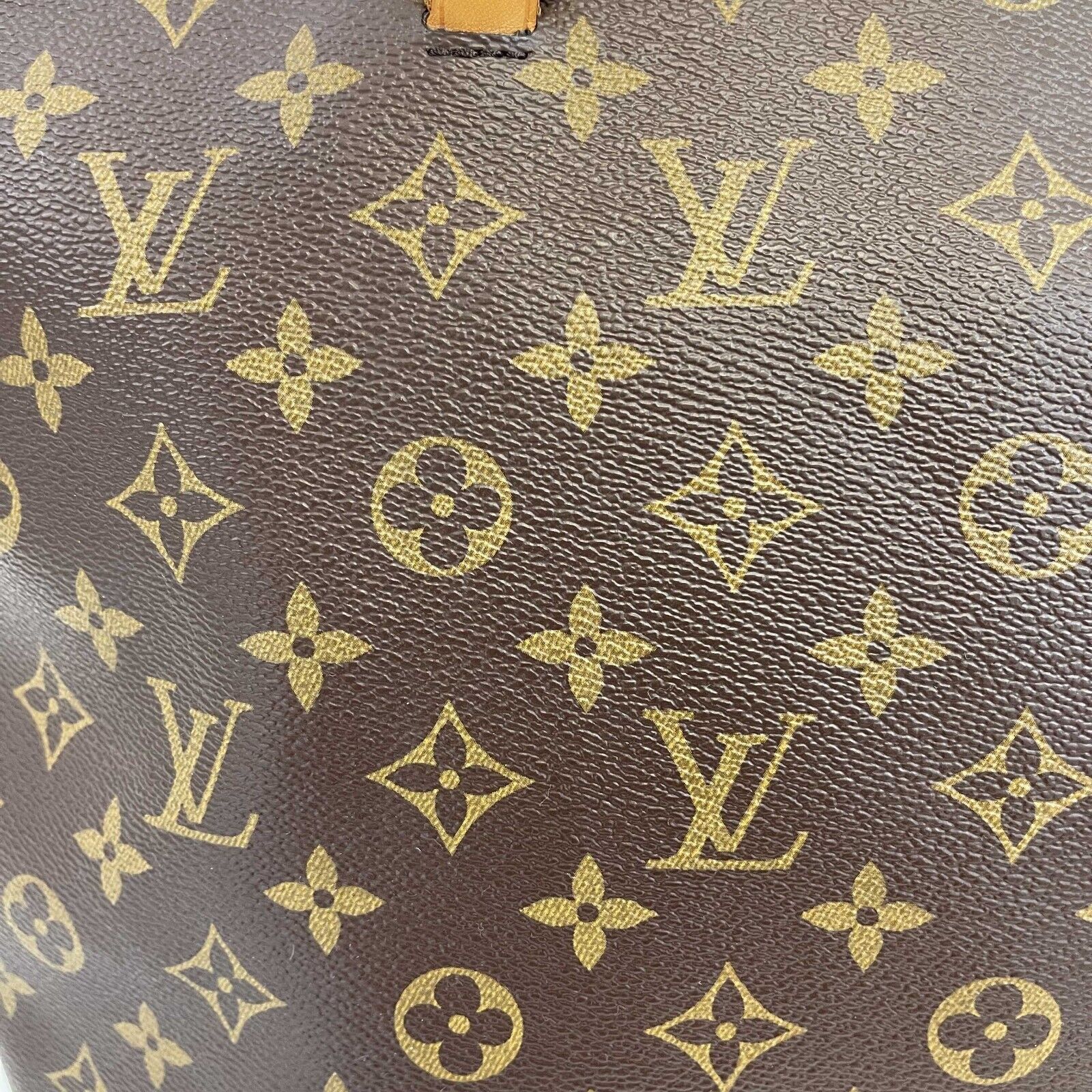 Louis Vuitton - Brown & Beige Leather Monogram Print Rectangle