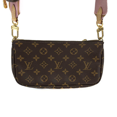 LV POCHETTE Brown Sling Bag Pink Multi Pochette Accessoires